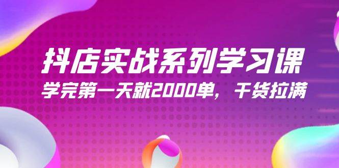 抖店实战系列学习课，学完第一天就2000单，干货拉满（245节课）-逍遥游