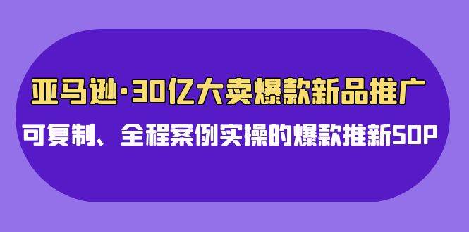 亚马逊30亿·大卖爆款新品推广,可复制、全程案例实操的爆款推新SOP-逍遥游