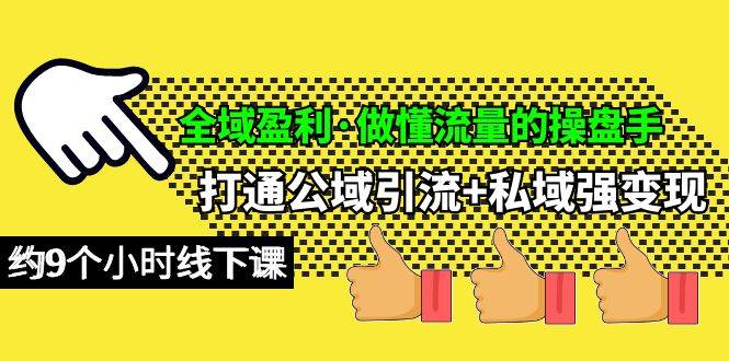 全域盈利·做懂流量的操盘手，打通公域引流+私域强变现，约9个小时线下课-逍遥游