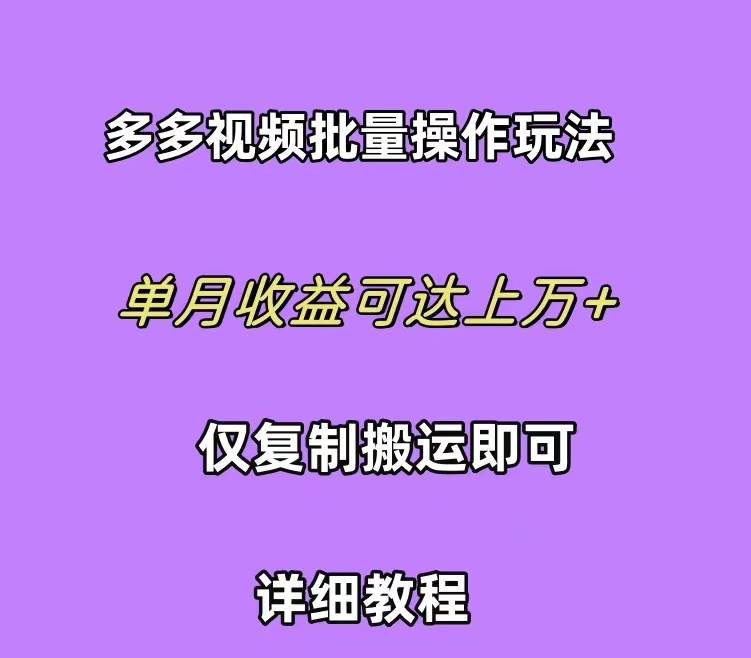拼多多视频带货快速过爆款选品教程 每天轻轻松松赚取三位数佣金 小白必…-逍遥游