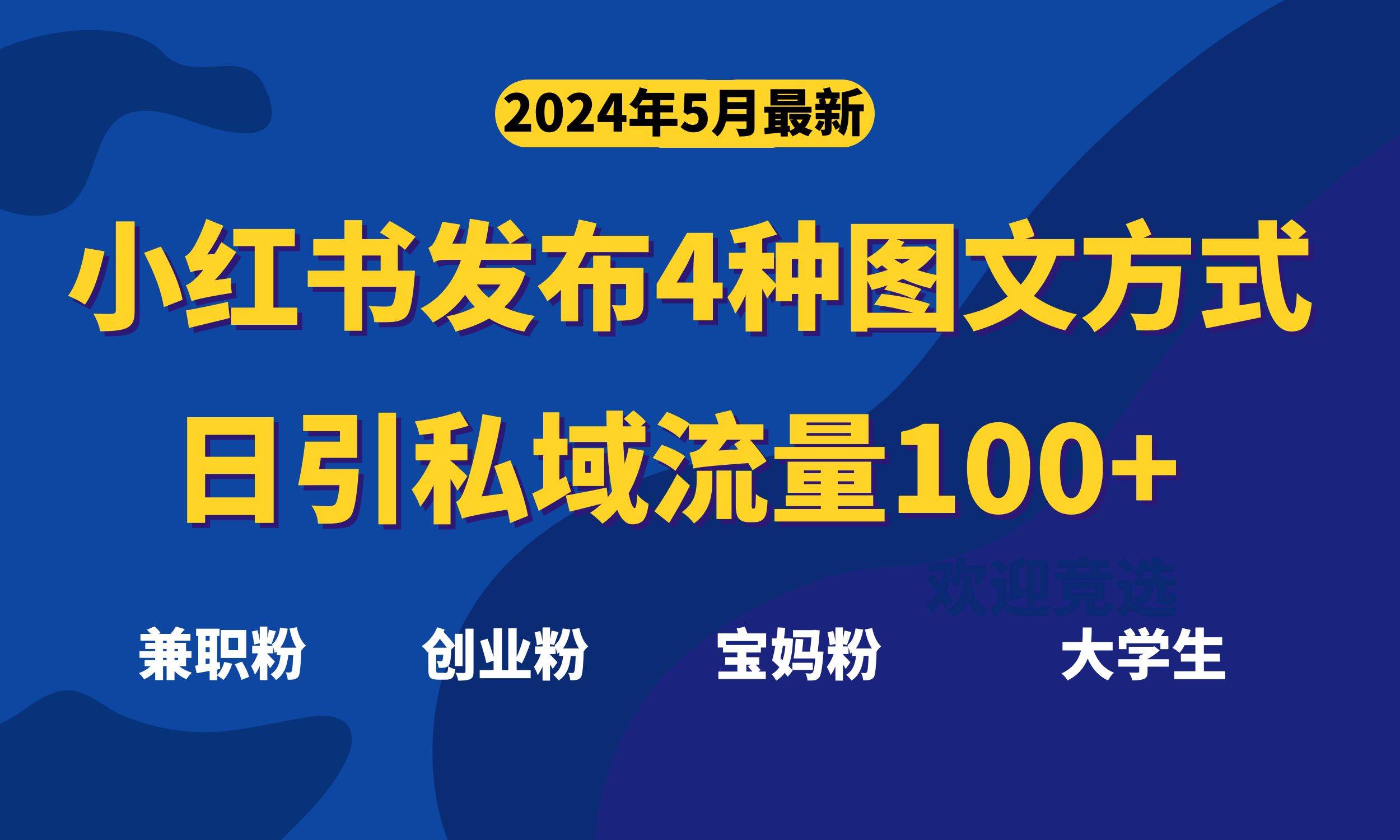 最新小红书发布这四种图文,日引私域流量100+不成问题,-逍遥游