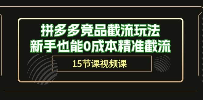 拼多多竞品截流玩法，新手也能0成本精准截流（15节课）-逍遥游