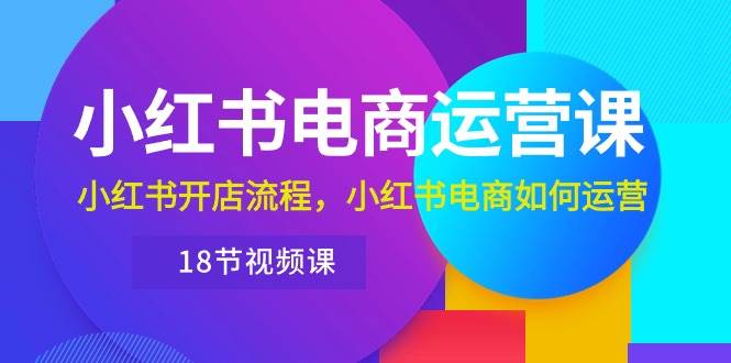 小红书·电商运营课:小红书开店流程,小红书电商如何运营(18节视频课)-逍遥游