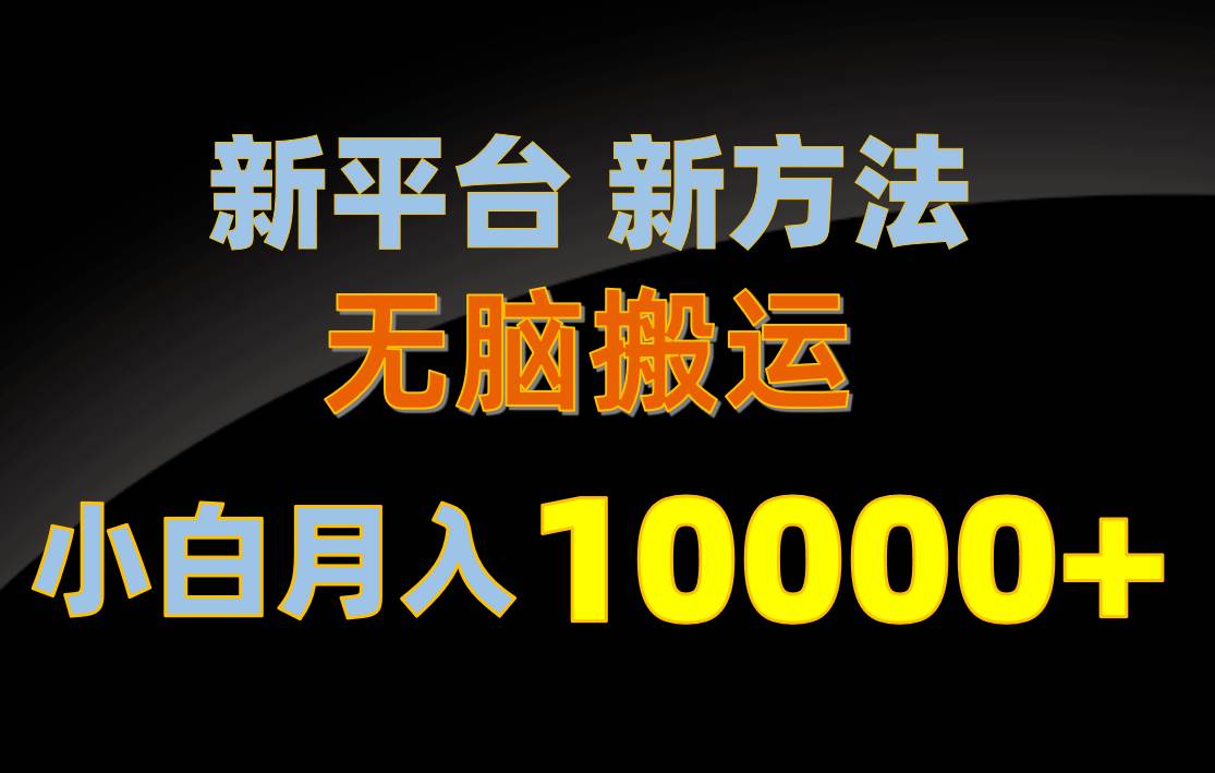 新平台新方法,无脑搬运,月赚10000+,小白轻松上手不动脑-逍遥游