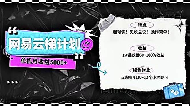 2024网易云云梯计划 单机日300+ 无脑月入5000+-逍遥游