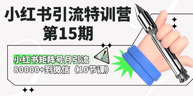 小红书引流特训营-第15期,小红书矩阵号月引流80000+到微信(10节课)-逍遥游