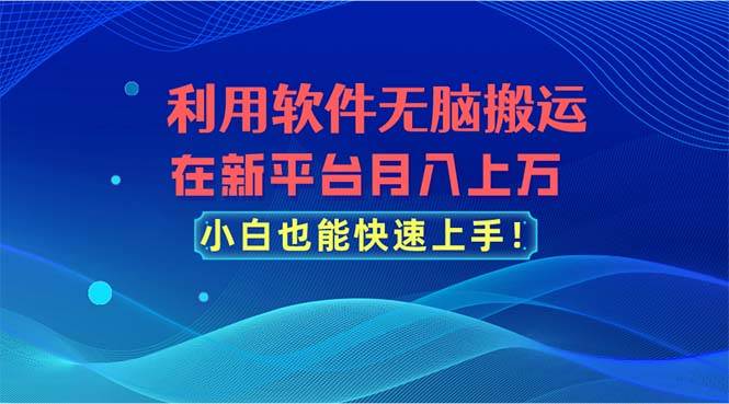 利用软件无脑搬运,在新平台月入上万,小白也能快速上手-逍遥游