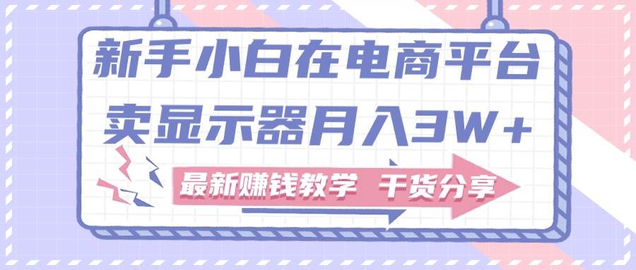 新手小白如何做到在电商平台卖显示器月入3W+，最新赚钱教学干货分享-逍遥游