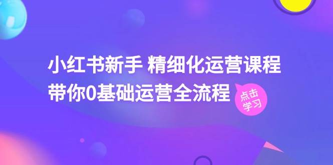 小红书新手 精细化运营课程,带你0基础运营全流程(41节视频课)-逍遥游