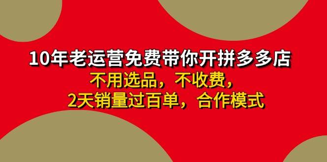 拼多多 最新合作开店日收4000+两天销量过百单,无学费、老运营代操作、…-逍遥游