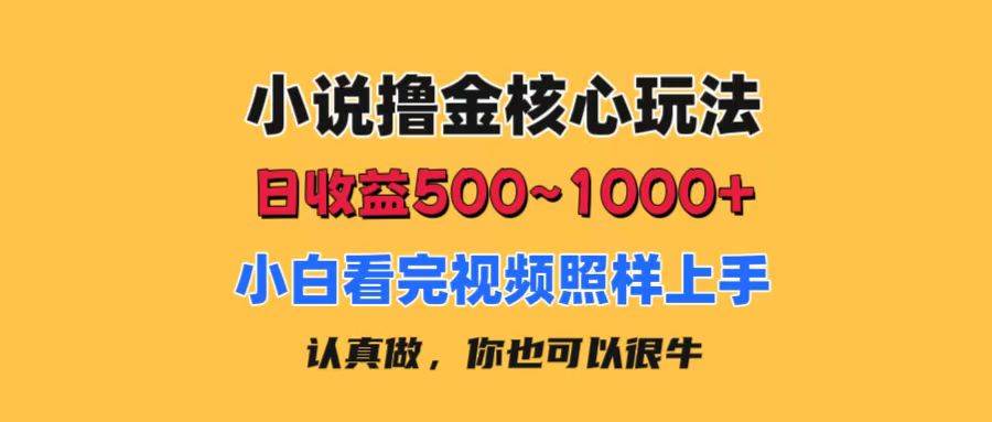 小说撸金核心玩法，日收益500-1000+，小白看完照样上手，0成本有手就行-逍遥游
