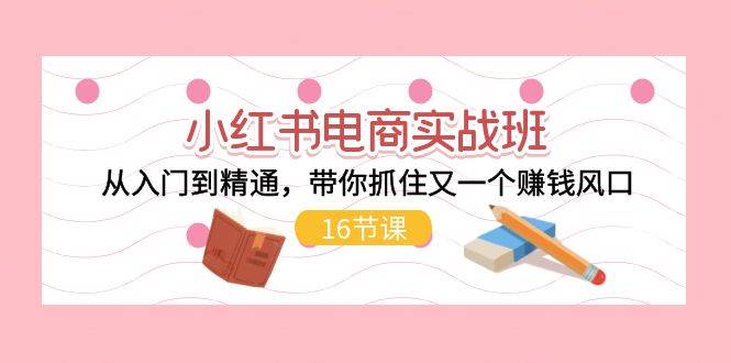 小红书电商实战班,从入门到精通,带你抓住又一个赚钱风口(16节)-逍遥游