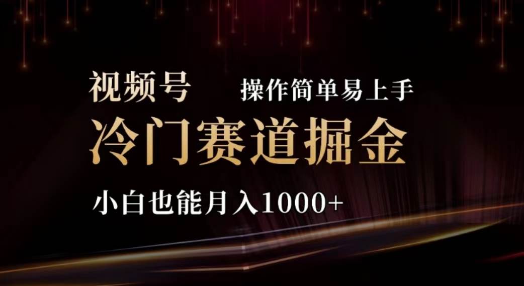2024视频号冷门赛道掘金,操作简单轻松上手,小白也能月入1000+-逍遥游