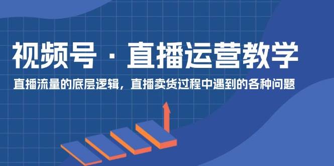 视频号 直播运营教学:直播流量的底层逻辑,直播卖货过程中遇到的各种问题-逍遥游