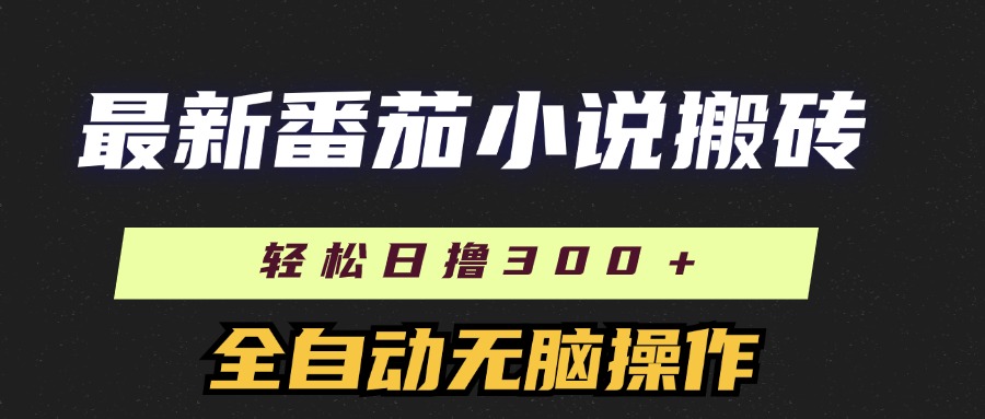 最新番茄小说搬砖，日撸300＋！全自动操作，可矩阵放大-逍遥游