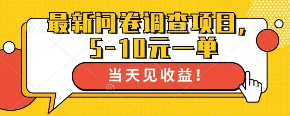 最新问卷调查项目，共12个平台，单日零撸100＋-逍遥游