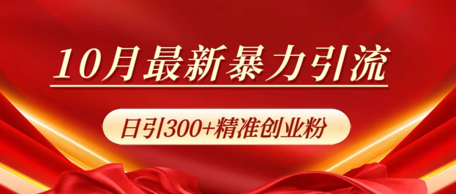 10月最新暴力引流，日引300+精准创业粉-逍遥游