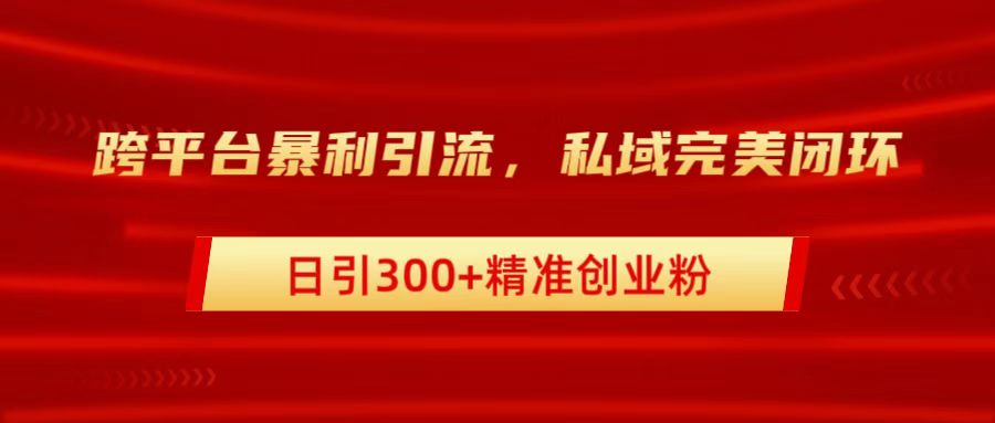 跨平台暴力引流，私域完美闭环，日引300+精准创业粉-逍遥游