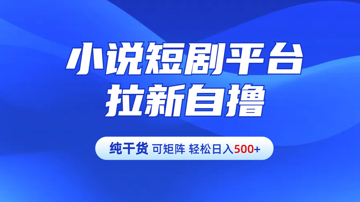 【纯干货】小说短剧平台拉新自撸玩法详解-单人轻松日入500+-逍遥游