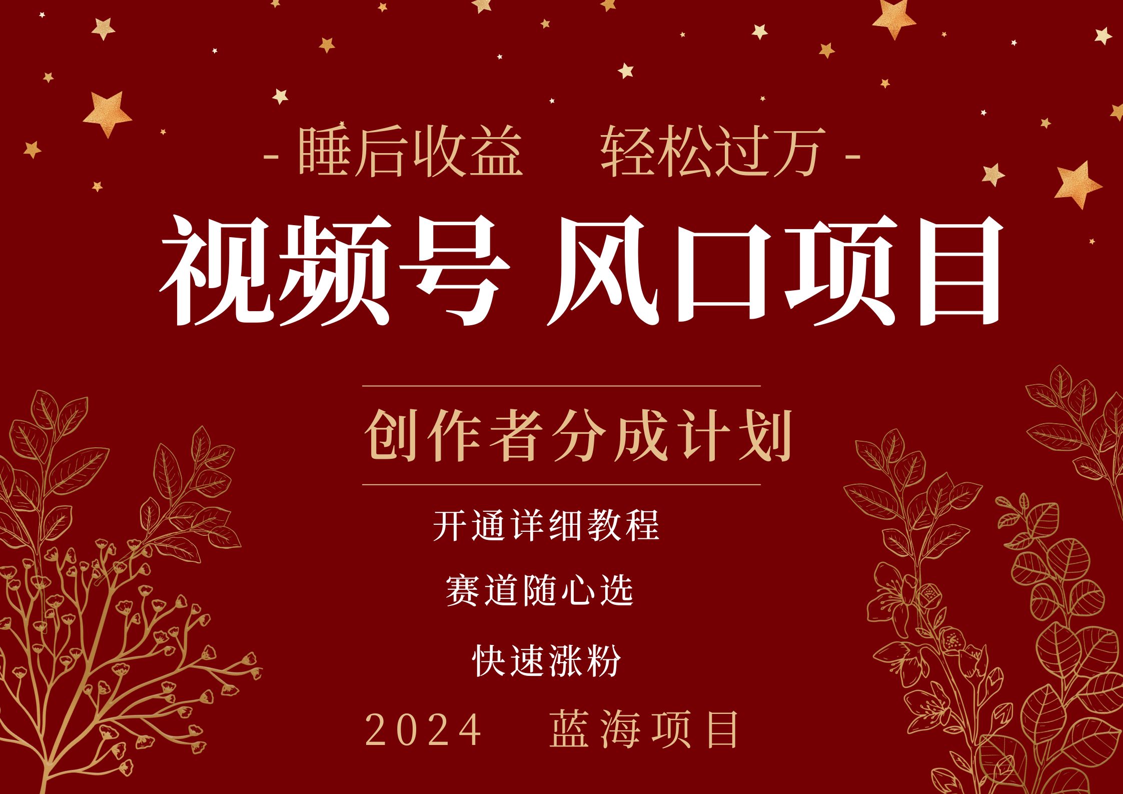 拥有睡眠收益的微信视频号大风口项目，轻松月入过万+，多赛道选择，可矩阵，玩法简单轻松上手-逍遥游