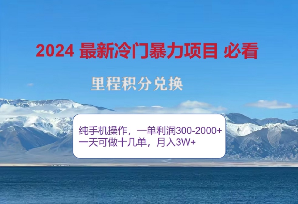 2024惊爆冷门暴利!出行高峰来袭,里程积分,高爆发期,一单300+—2000+,月入过万不是梦!-逍遥游