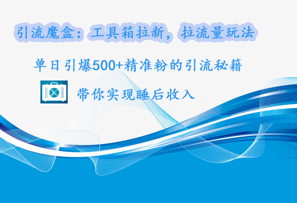 引流魔盒:工具箱拉新,拉流量玩法,单日引爆500+精准粉的引流秘籍,带你实现睡后收入-逍遥游