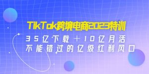 TikTok跨境电商2023特训：35亿下载＋10亿月活，不能错过的亿级红利风口-逍遥游