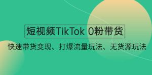短视频TikTok 0粉带货：快速带货变现、打爆流量玩法、无货源玩法-逍遥游