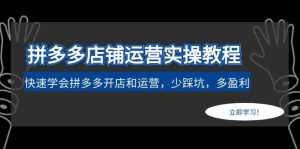 拼多多店铺运营实操教程:快速学会拼多多开店和运营,少踩坑,多盈利-逍遥游