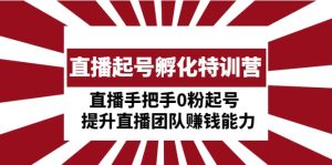 直播起号孵化特训营:直播手把手0粉起号 提升直播团队赚钱能力-逍遥游