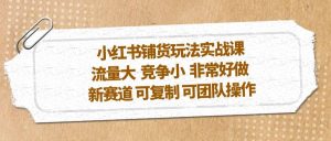 小红书铺货玩法实战课，流量大 竞争小 非常好做 新赛道 可复制 可团队操作-逍遥游