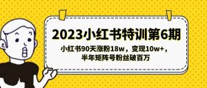 2023小红书特训第6期,小红书90天涨粉18w,变现10w+,半年矩阵号粉丝破百万-逍遥游