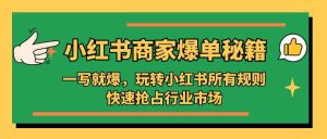 小红书·商家爆单秘籍：一写就爆，玩转小红书所有规则，快速抢占行业市场-逍遥游