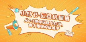 重磅来袭：小红书·运营培训班：从0-1带你玩转小红书，做个赚钱的私域IP-逍遥游