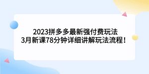 2023拼多多最新强付费玩法，3月新课78分钟详细讲解玩法流程-逍遥游