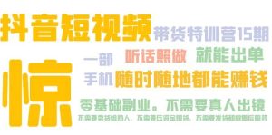 抖音短视频·带货特训营15期 一部手机 听话照做 就能出单-逍遥游
