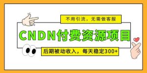CNDN付费资源项目,不用引流,无需做客服,后期被动收入-逍遥游