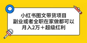 小红书图文带货项目，副业或者全职在家做都可以-逍遥游
