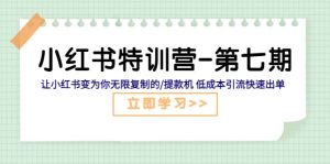 小红书特训营-第七期 让小红书变为你无限复制的/提款机 低成本引流快速出单-逍遥游