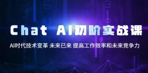 Chat AI初阶实战课,AI时代技术变革 未来已来 提高工作效率和未来竞争力-逍遥游