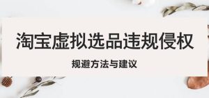 淘宝虚拟违规侵权规避方法与建议,6个部分详细讲解,做虚拟资源必看-逍遥游