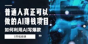 普通人真正可以做的AI赚钱项目-如何利用AI写爆款（5节视频课）-逍遥游