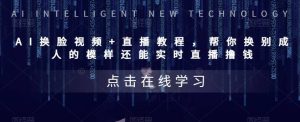 AI换脸视频+直播教程 帮你换成别人的模样还能实时直播撸钱 (教程+配套资料)-逍遥游