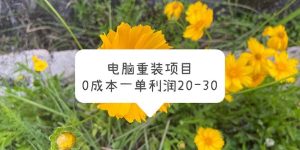 电脑系统重装项目，0成本一单利润20-30-逍遥游