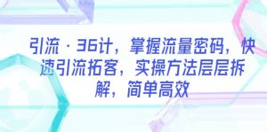 引流·36计，掌握流量密码，快速引流拓客，实操方法层层拆解，简单高效-逍遥游