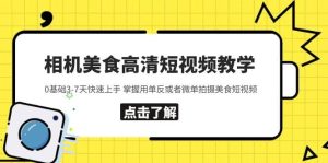 相机美食高清短视频教学 0基础3-7天快速上手 掌握用单反或者微单拍摄美食-逍遥游