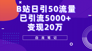 B站日引50+流量，实战已引流5000+变现20万，超级实操课程-逍遥游