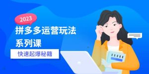 2023拼多多运营-玩法系列课—-快速起爆秘籍【更新-25节课】-逍遥游