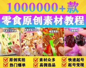 抖音零食起号教程，手把手教你做爆款视频，暴利变现（附赠原创高清素材）-逍遥游