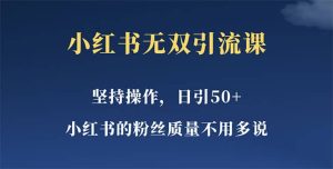 小红书无双课一天引50+女粉,不用做视频发视频,小白也很容易上手拿到结果-逍遥游